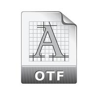 Open type file format icon in color. Computer program system font vector