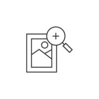 Vase and magnifier icon in thin outline style vector