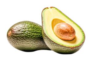 AI generated Whole avocado cut half png