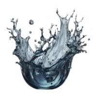 AI generated Water crown splashes and wave swirl with drops png