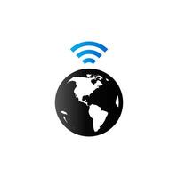 Wireless world icon in duo tone color. Internet communication connection vector