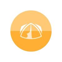Camping tent icon in flat color circle style. Shelter vacation travel hiking vector