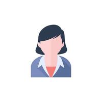 Female receptionist icon in flat color style. Call center, help desk, support vector