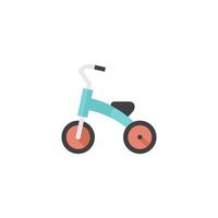 Kids tricycle icon in flat color style. Playing game toy vector