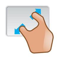 Finger gesture icon in color. Gadget touch pad smart phone laptop vector