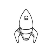 mano dibujado bosquejo cohete icono vector ilustración