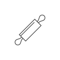 Wooden roller icon in thin outline style vector