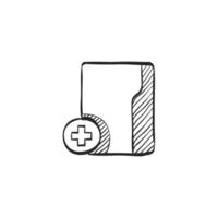 Hand drawn sketch icon folder vector