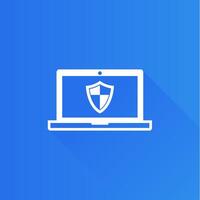Laptops flat color icon long shadow vector illustration