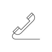 Landline telephone icon in thin outline style vector