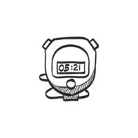 Hand drawn sketch icon stopwatch vector