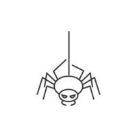 Spider icon in thin outline style vector