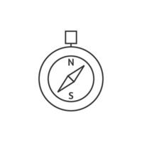 Compass icon in thin outline style vector