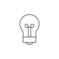 Light bulb icon in thin outline style vector