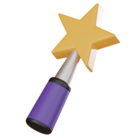 3D Icon of Graphic Wizardry with Iconic Magic Wand Tool. 3D render png