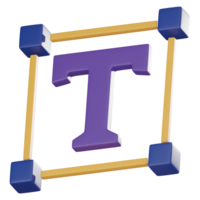 numérique l'écriture la magie, 3d icône de texte éditeur icône pour moderne créatifs. 3d rendre png