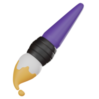 3D Paintbrush Icon for Artistic Expression and Design. 3D render png