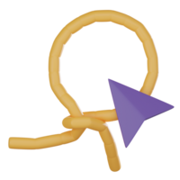 3d icône de lasso outil pour moderne conception concepts. 3d rendre png