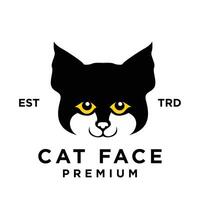 gato cara cabeza logo icono diseño ilustración vector