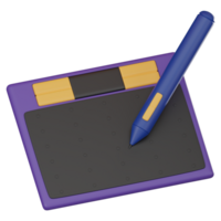 Digital Creativity Unleashed, 3D Icon of Graphic Design with Pen Tablet. 3D render png