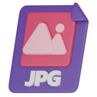 3D Icon of JPG File Format Icon Symbolizing Tech Innovation. 3D Render png