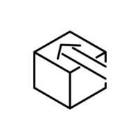 Box delivery with arrow line icon design vector