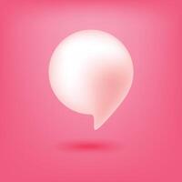chat bubble 3d soft pink design illustration vector