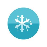 Snowflakes icon in flat color circle style. Winter snow December season vector