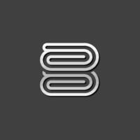 Folded towel icon in metallic grey color style.Spa massage wellness vector