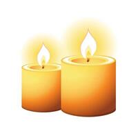 Candles icon in color. Light memorial fire vector