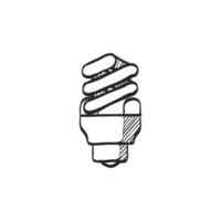 Hand drawn sketch icon spiral lightbulb vector