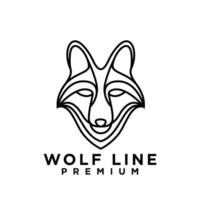 wolf line logo icon design illustration vector