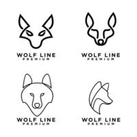 wolf line logo icon design illustration vector