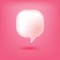 chat bubble 3d soft pink design illustration vector