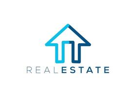 Minimalist real estate logo design vector template. Home property logo