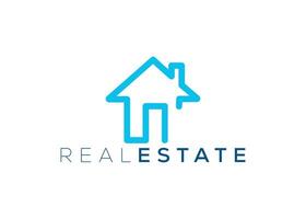 Minimalist real estate logo design vector template. Home property logo