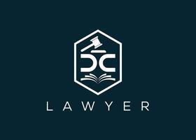 Minimalist letter D C lawyer logo design vector template