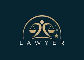 Minimalist lawyer logo design vector template