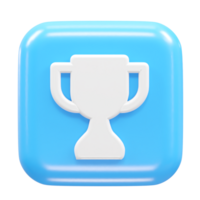 Trophy icon 3d illustration rendering element png