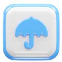 Umbrella icon render 3d rendering illustration png