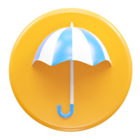 Umbrella icon render 3d rendering illustration png