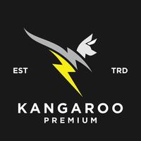 Kangaroo bolt lightning Logo icon design illustration vector