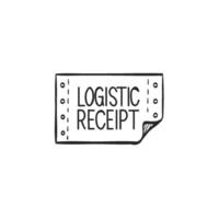 Hand drawn sketch icon logistic receipt vector