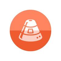 Space capsule icon in flat color circle style. Astronaut, space craft vector