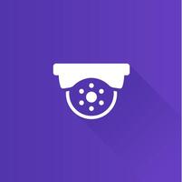 Camera flat color icon long shadow vector illustration