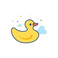 Rubber duck icon flat color style vector illustration