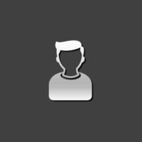 Add friend icon in metallic grey color style. Social media interaction vector