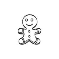 Hand drawn sketch icon gingerman vector