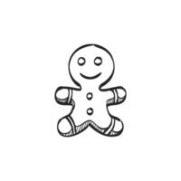 Hand drawn sketch icon gingerman vector