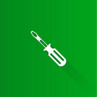 Electric screwdriver flat color icon long shadow vector illustration